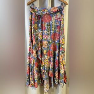 Matilda Jane Day Dreaming‎ Floral Faux Wrap Maxi Skirt Tie Waist Size Medium